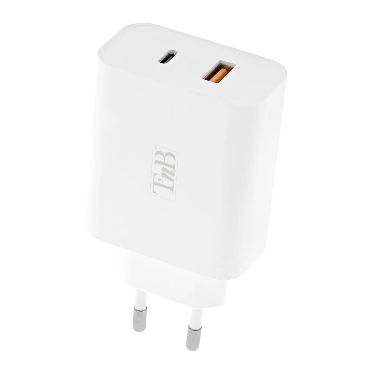 Cargador USB-C i ISB-A blanc TNB CHNBTINY65