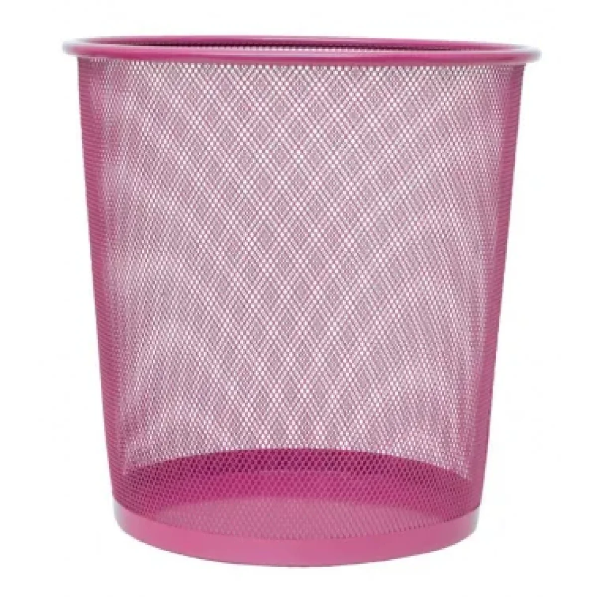 Paperera metàl·lica perforada rosa 13 l  Plus 040648