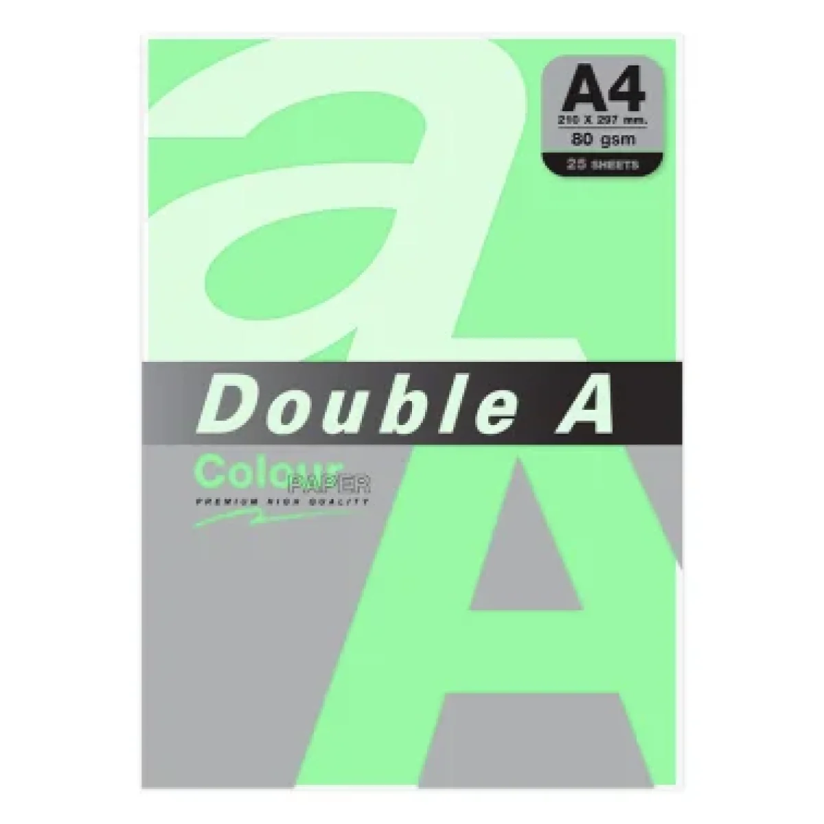 Paper Din A4 80g verd maragda Double A  003209 -paquet 25 fulls-