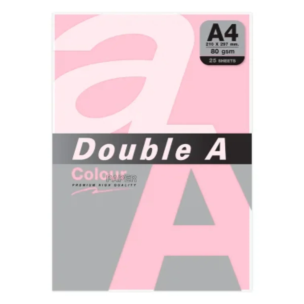 Paper Din A4 80g rosa Double A  003210 -paquet 25 fulls-