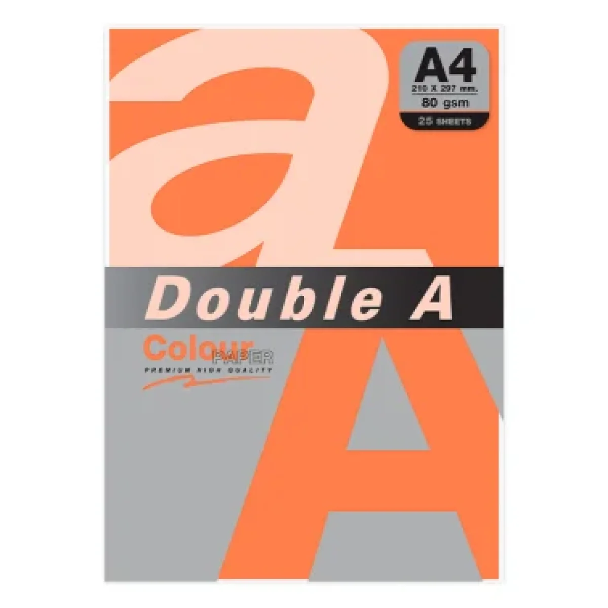 Paper Din A4 80g taronja safrà Double A  003211 -paquet 25 fulls-