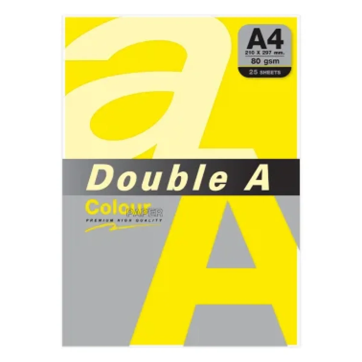 Paper Din A4 80g groc llimona Double A  003215 -paquet 25 fulls-