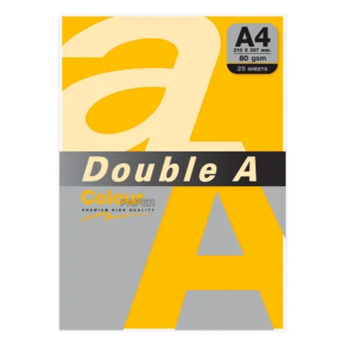 Paper Din A4 80g groc or Double A  003216 -paquet 25 fulls-