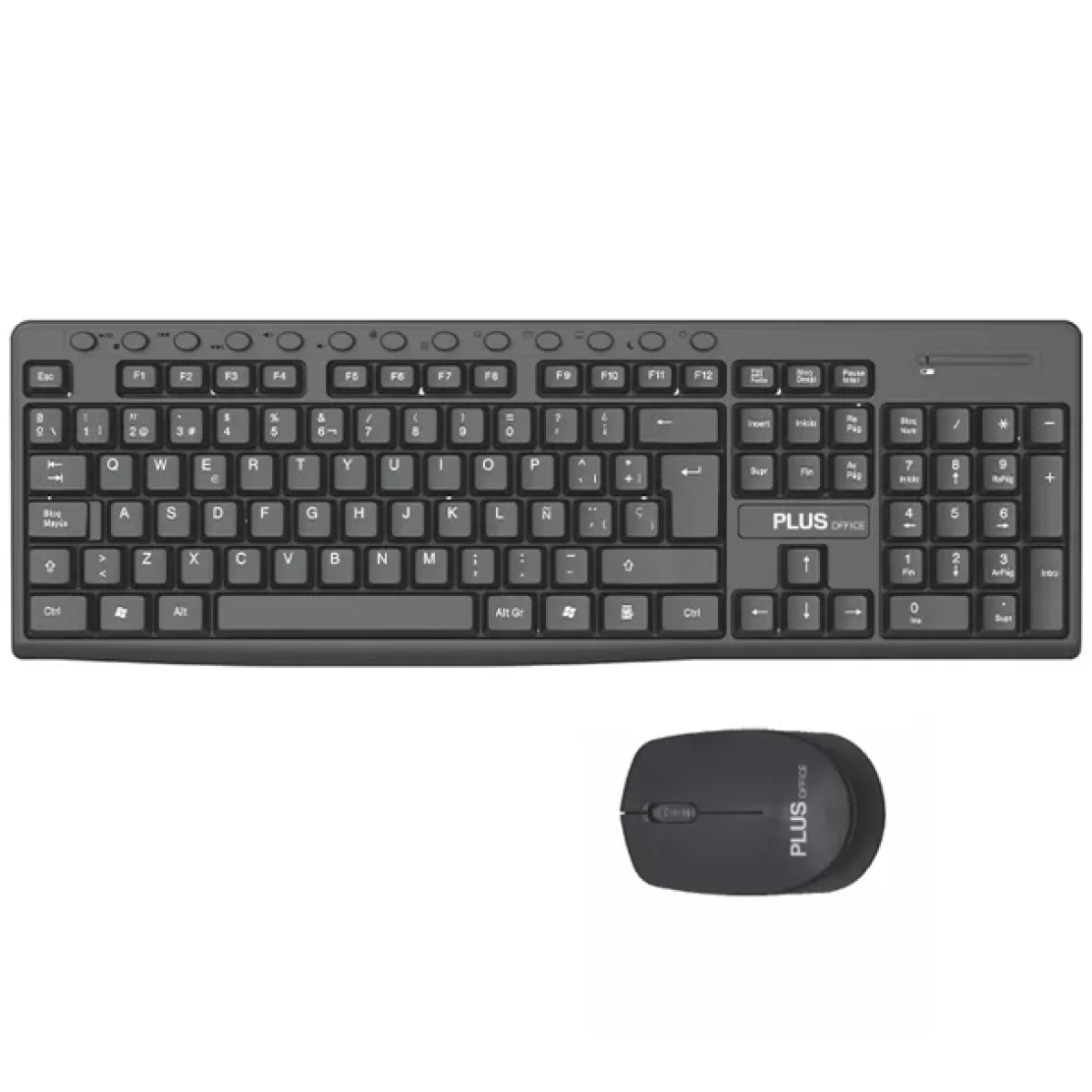 Teclat i mouse s/fil òptic negre Plus 130534