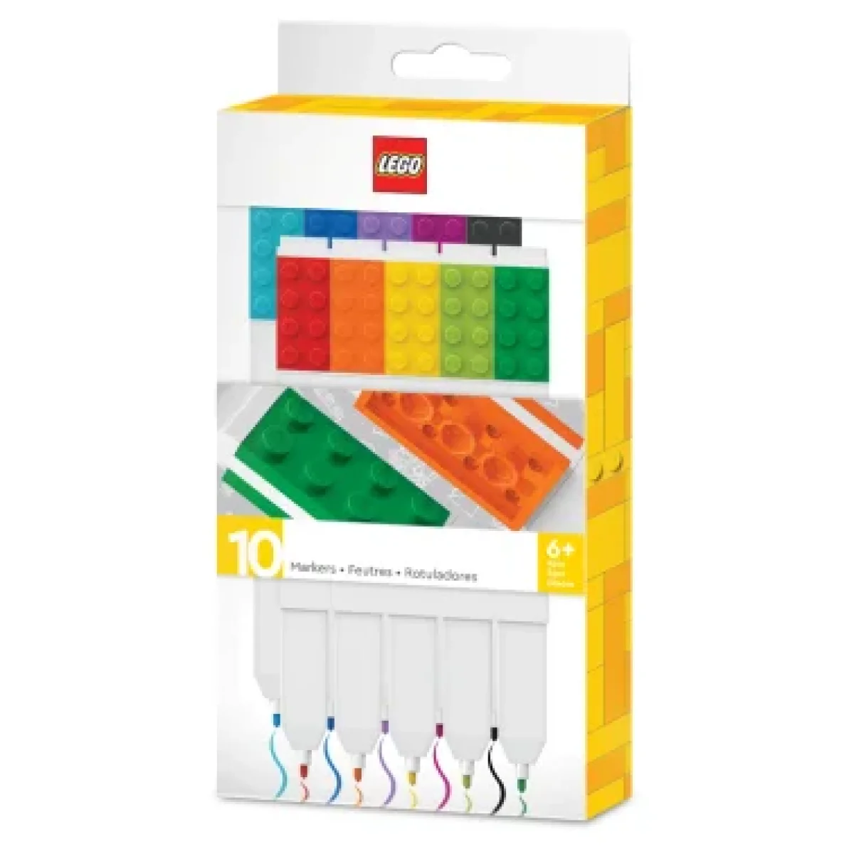 Estoig de 10 retoladors colors 2x4 Lego 53101