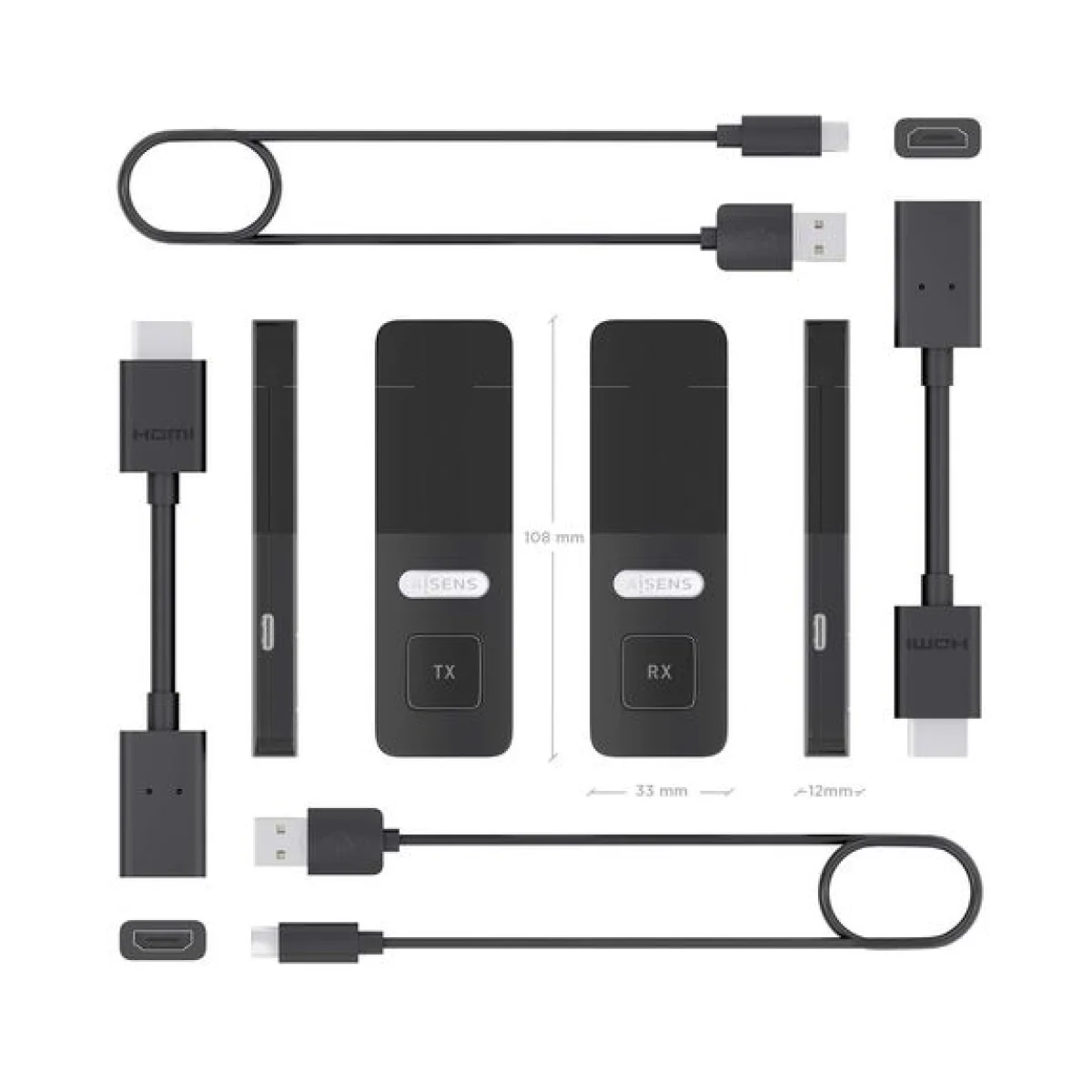 HDMI sense cable (Transmisor/receptor) Aisens ASWL-H2K30M001-BK
