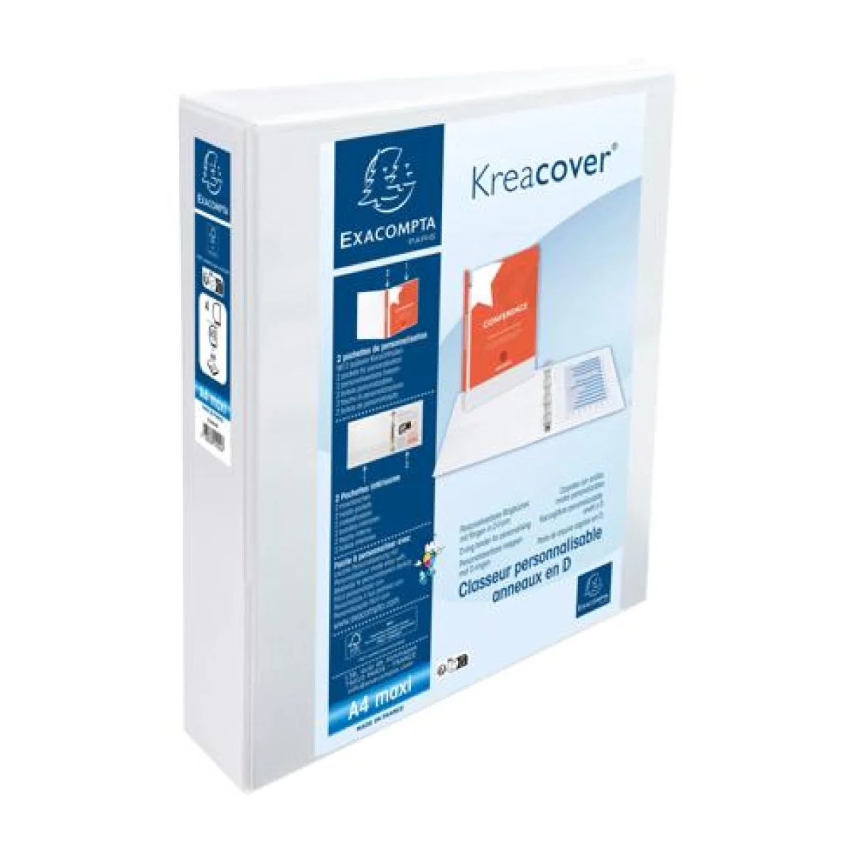 Carpeta canguro Din A4 4x50mm blanc Exacompta 51844E