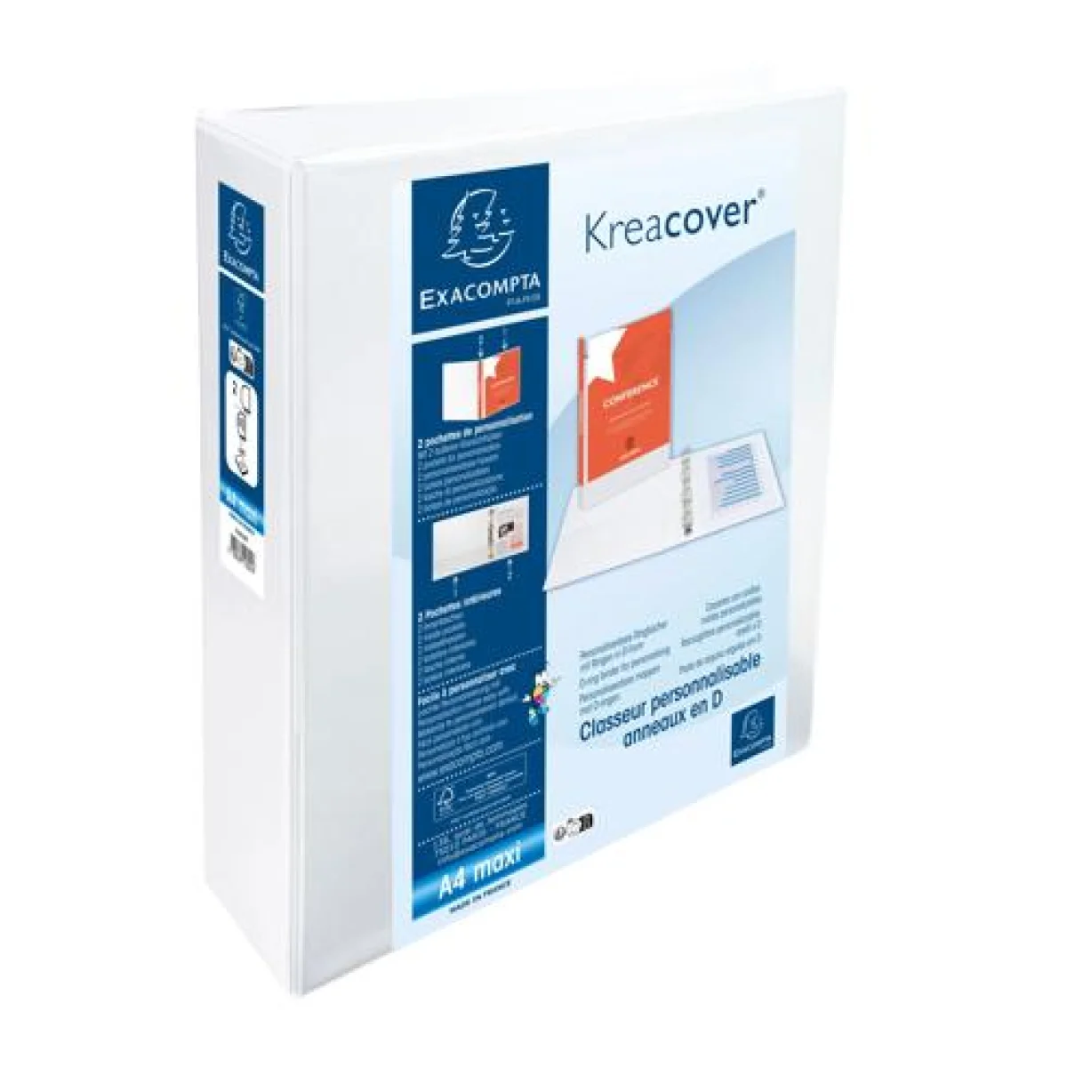 Carpeta canguro Din A4 2x50mm blanc Exacompta 51824E