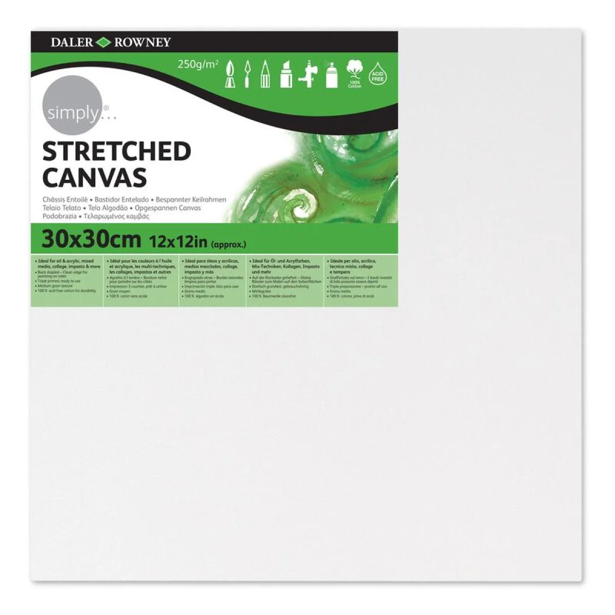 Bastidor amb llenç 30x30 Daler Rowney D51408303000