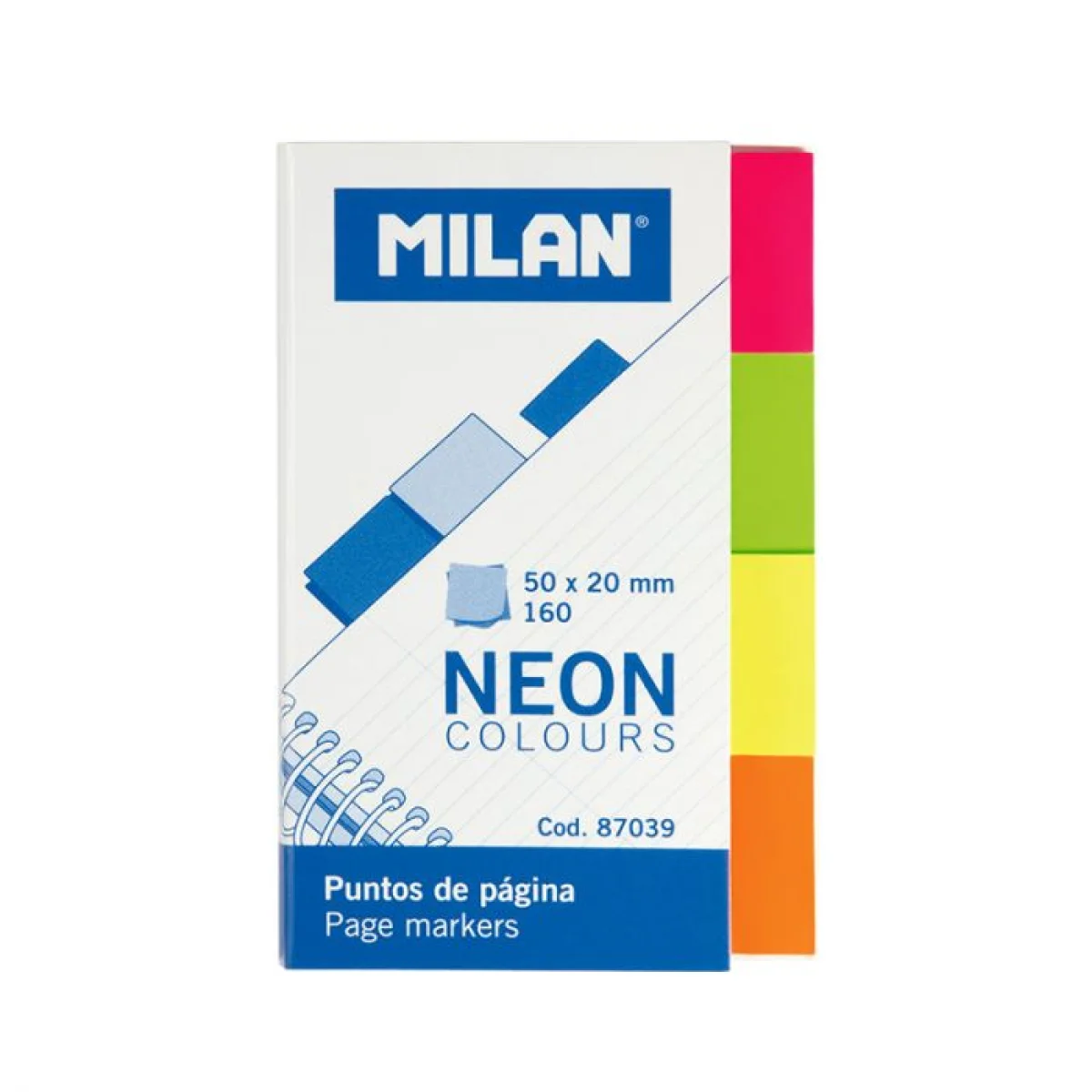 Banderetes separadores paper Neón 4 colors Milan 87039