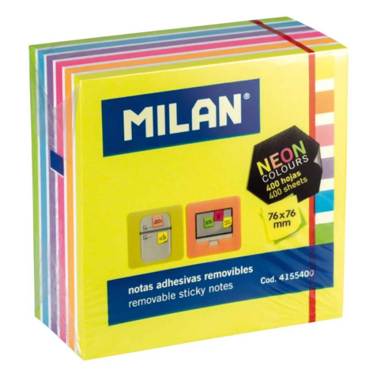 Notes adhesives color Neó 76x76 Milan 4155400