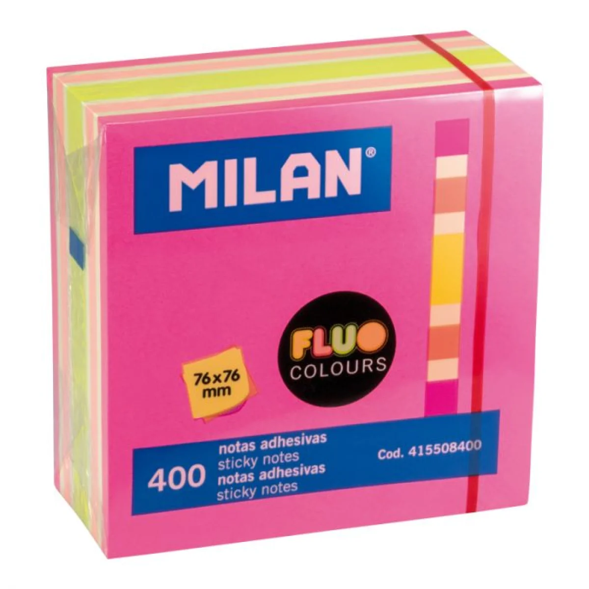 Notes adhesives color Fluo 76x76 Milan 415508400