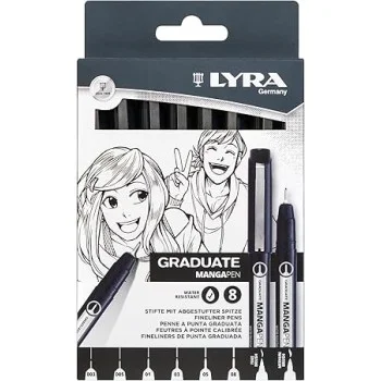 Set 8 bolígrafs calibrarts Manga Pen Graduate Lyra L6781080