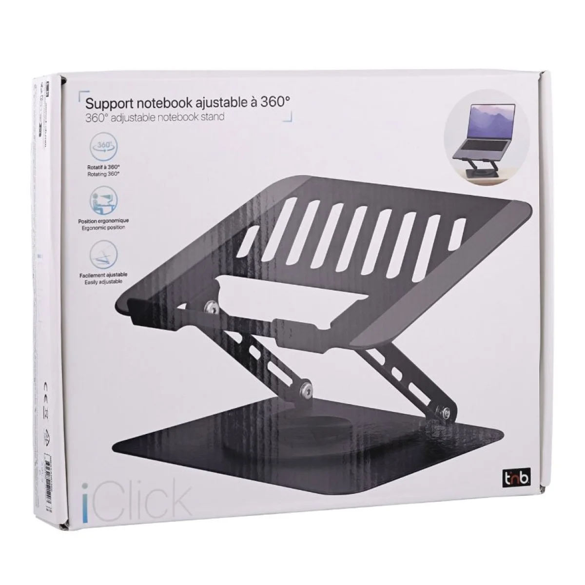 Suport portàtil giratori gris iClick NBSTAND360