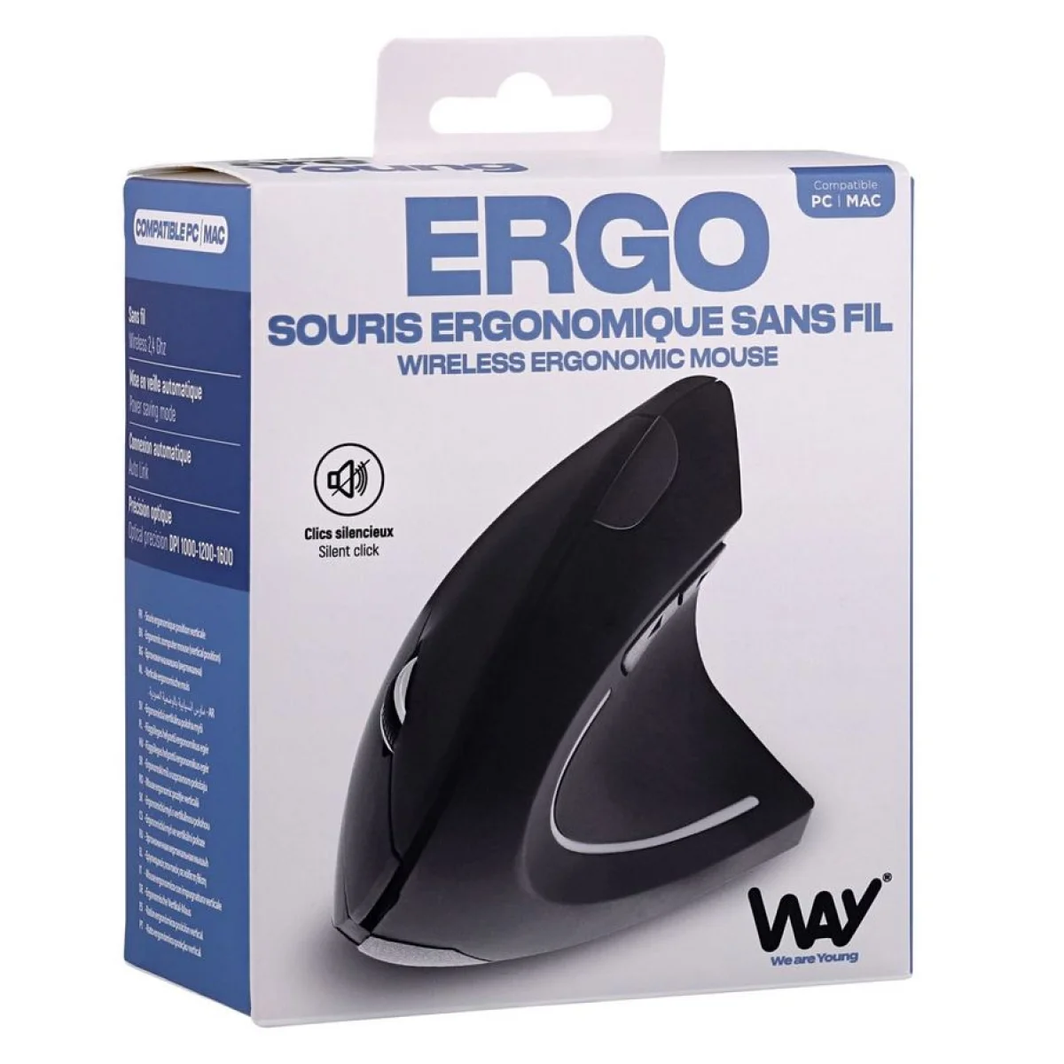 Mouse ergonòmic vertical s/fil USB negre TNB WMWERGOV