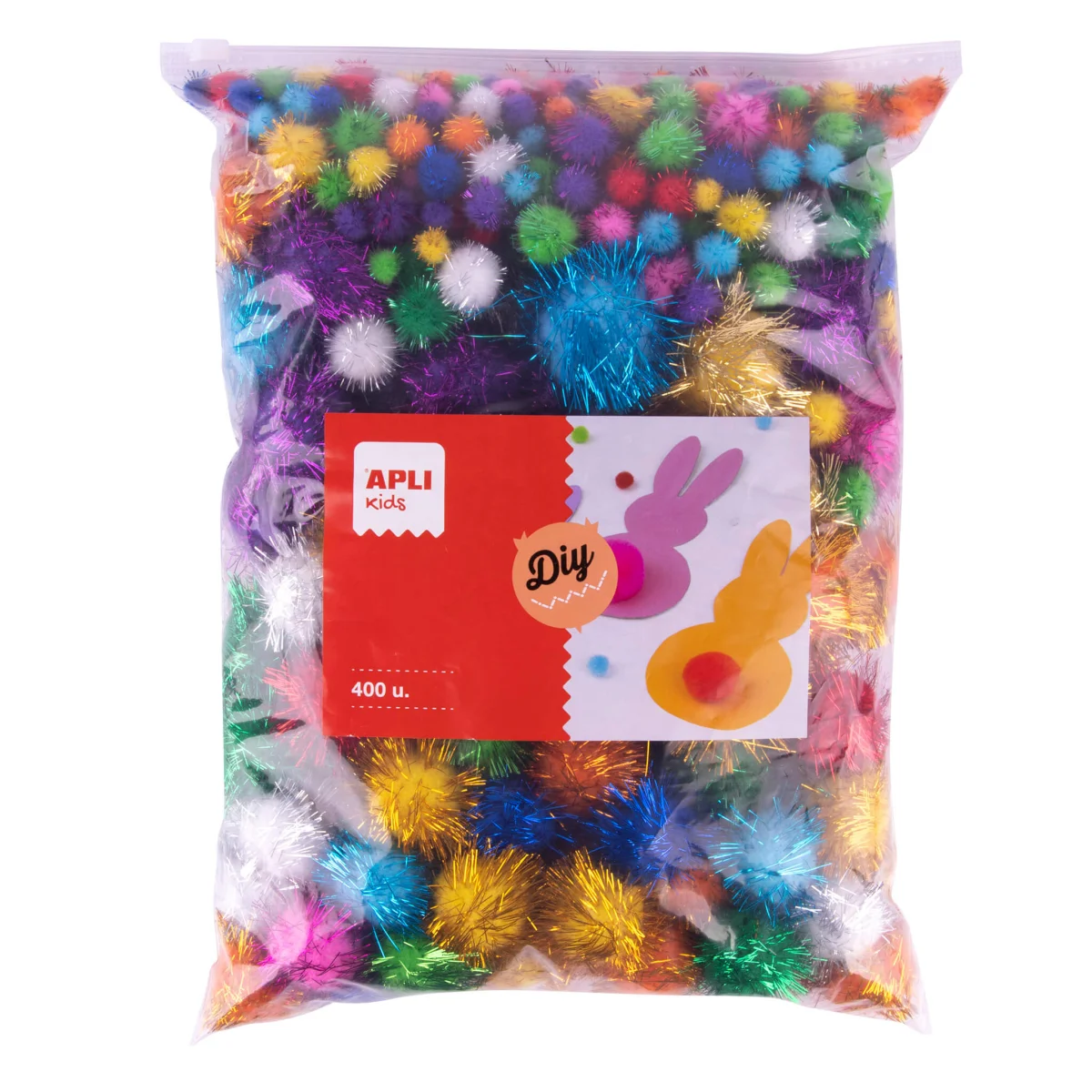 PomPons colors assortits Apli 18753 -400 un-