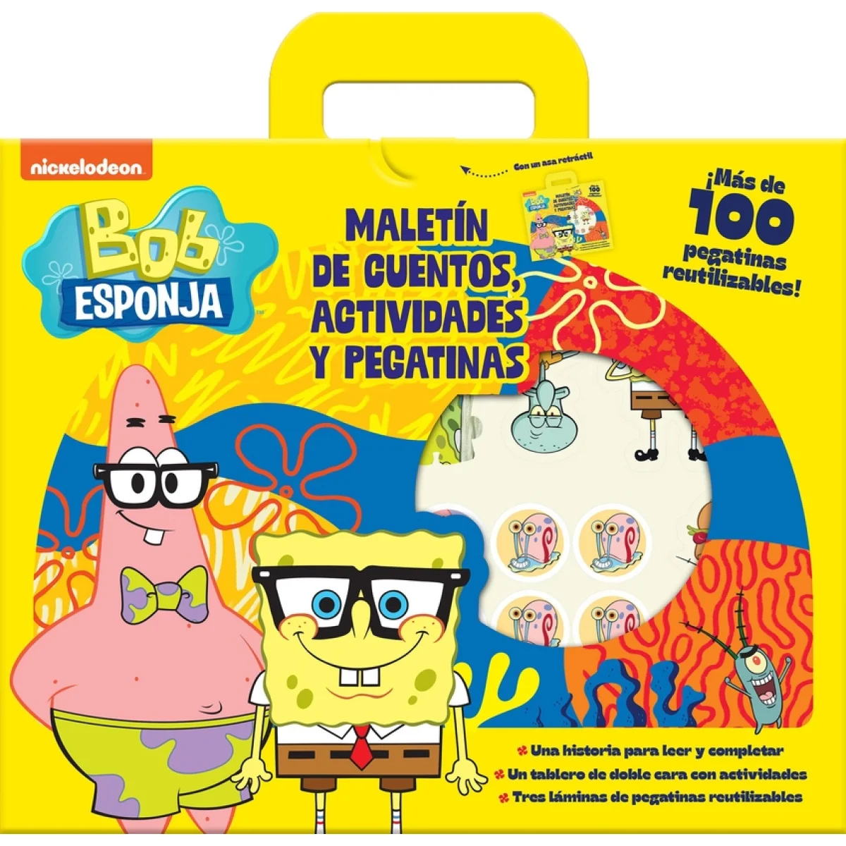 Bob Esponja. Maletín de cuentos, actividades y pegatinas, Planeta Juni