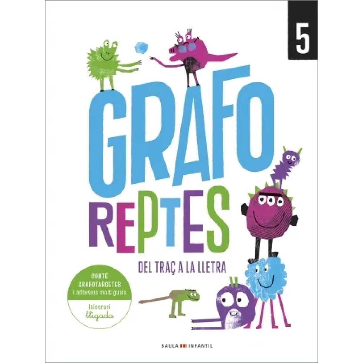 Quadern de grafomotricitat creativa 5, Grafo Reptes, Baula