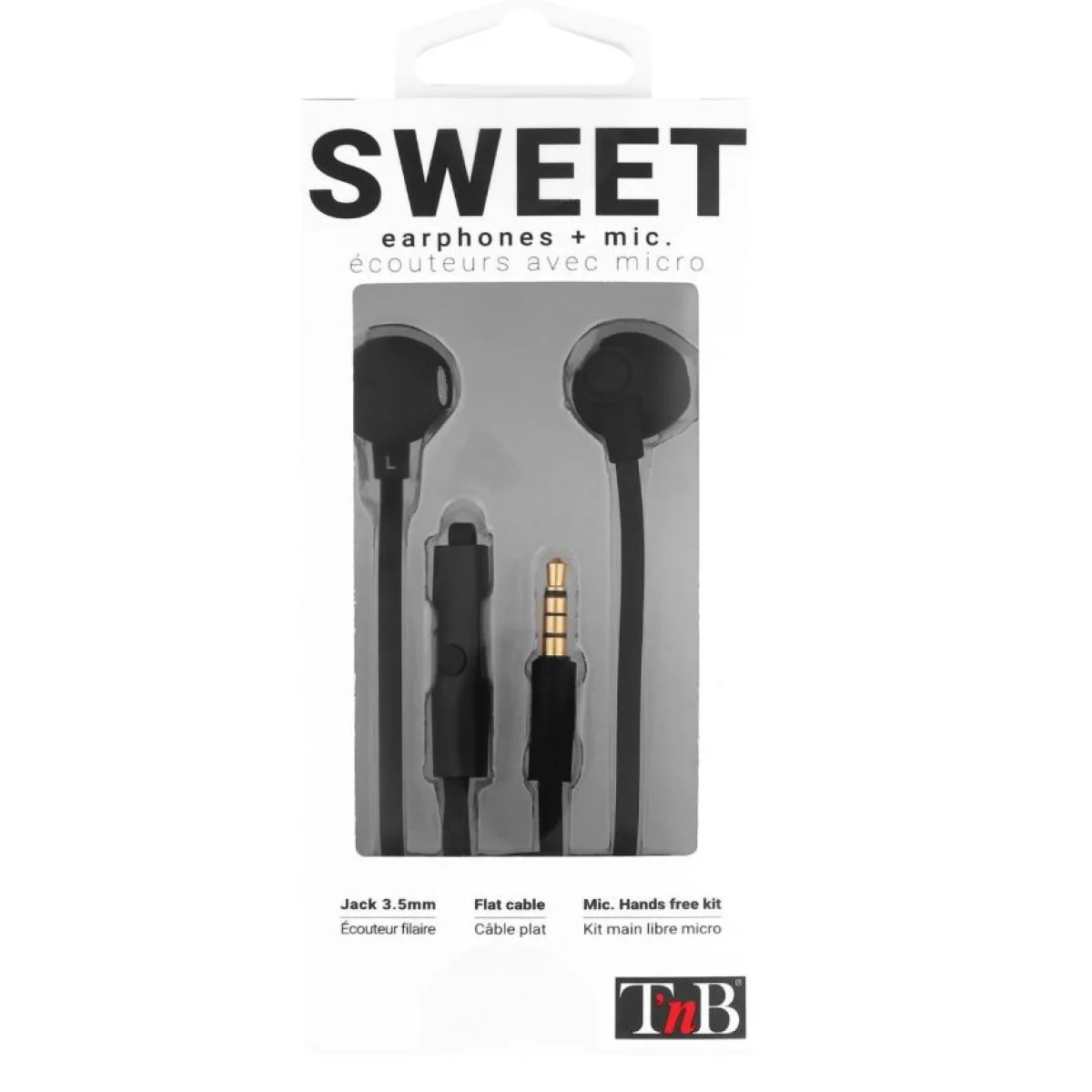 Auriculars amb micro negre jack TNB ESSWEETBK