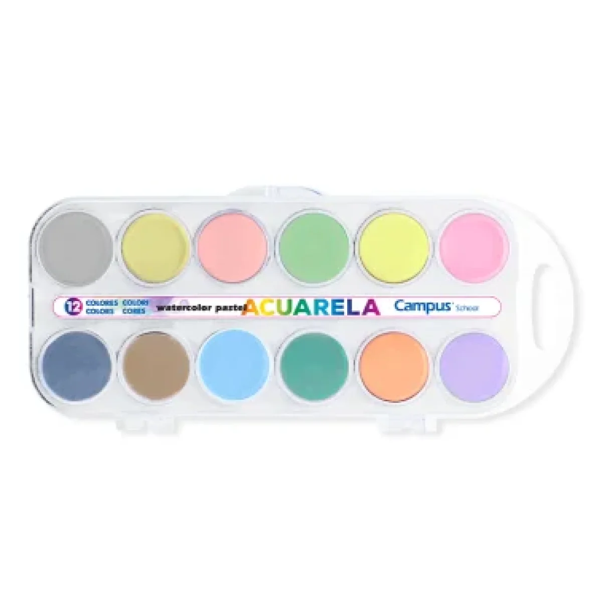 Acuarela escolar 12 colors pastel Campus 630862