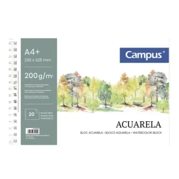 Bloc aquarel·la A4 20 fulls 200g Campus 600662