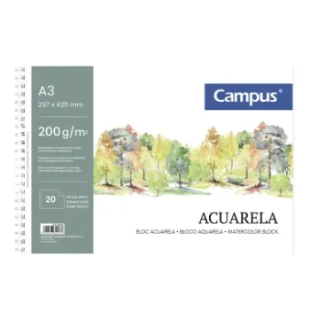 Bloc aquarel·la A3 20 fulls 350g Campus 600663