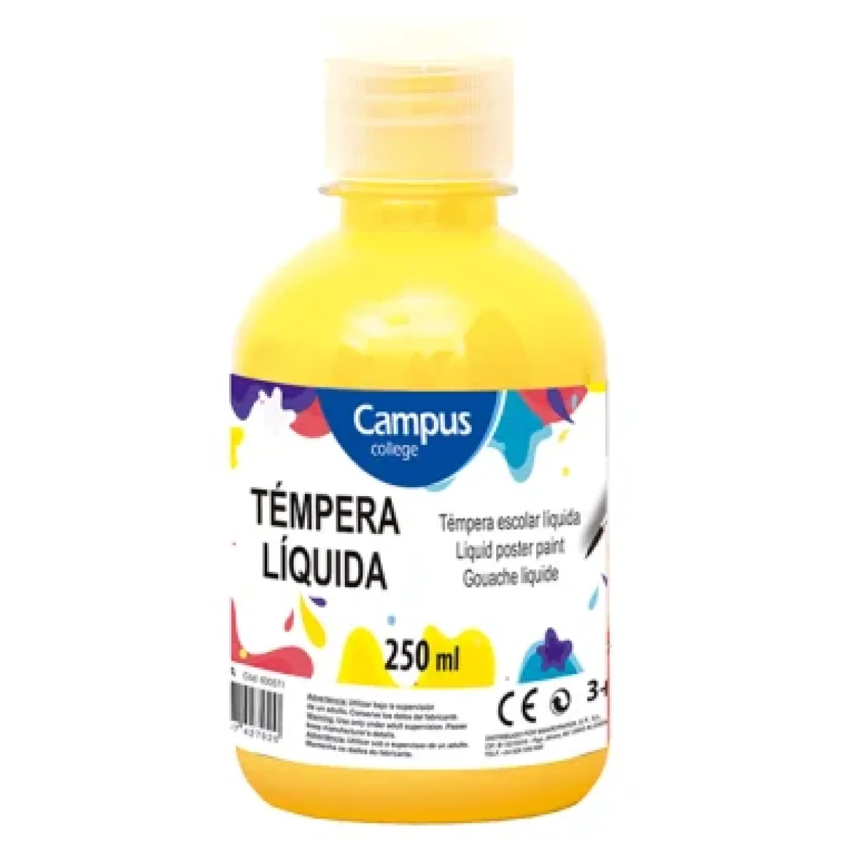 Tempera escolar groc 250 ml Campus 630565