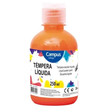 Tempera escolar taronja 250 ml Campus 630571