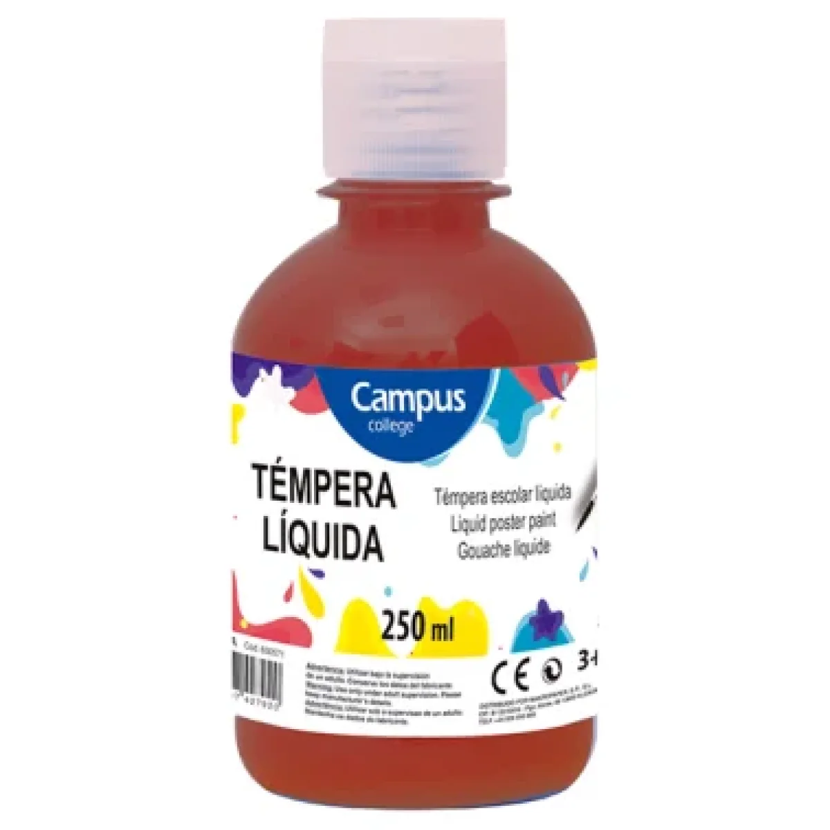 Tempera escolar marró 250 ml Campus 630570