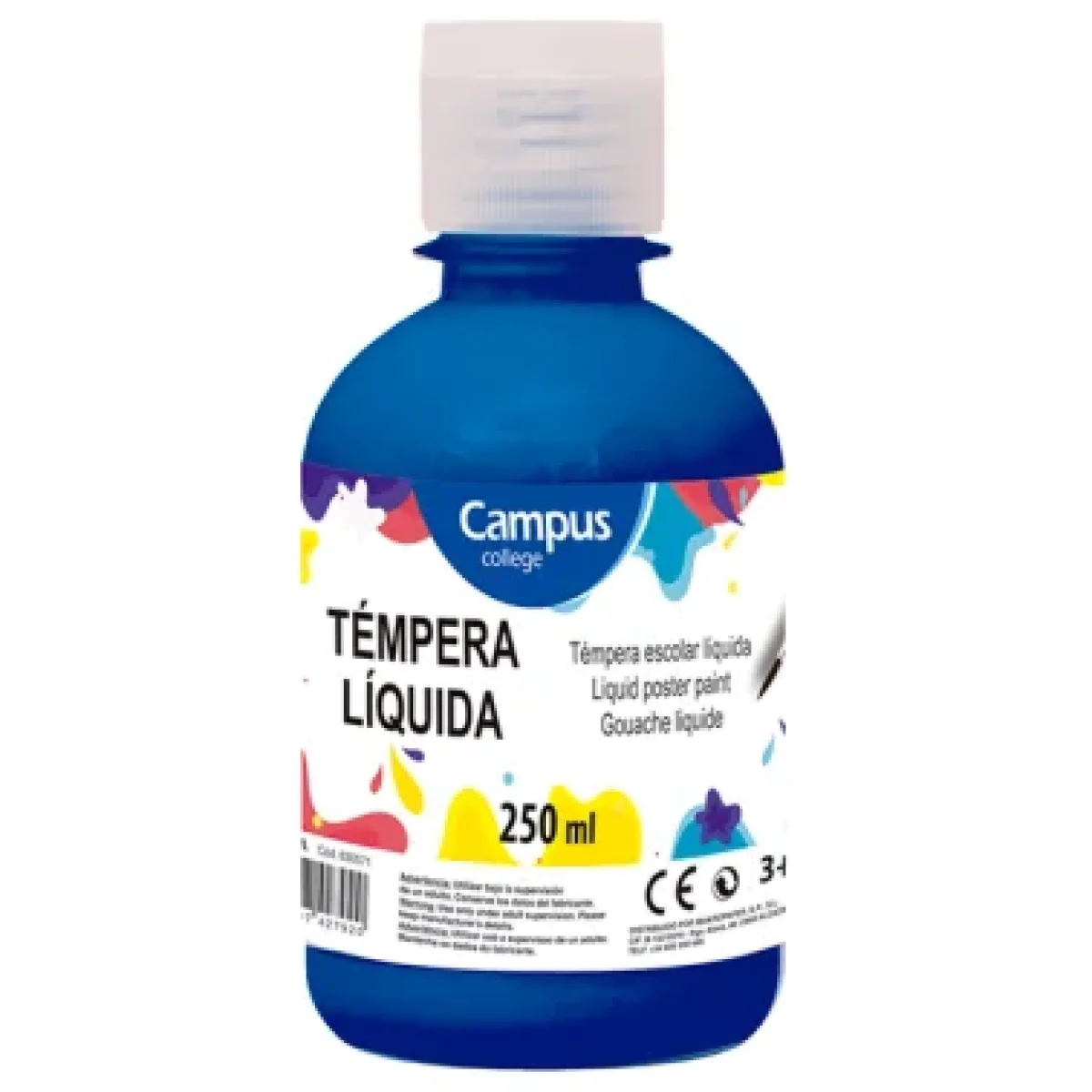 Tempera escolar blau marí 250 ml Campus 630567
