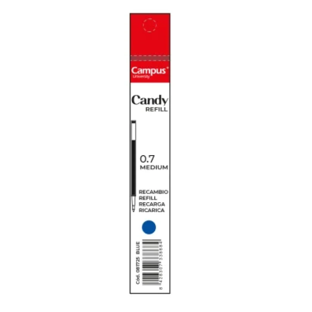 Recanvi per bolígraf tinta gel blau Candy Campus 081725
