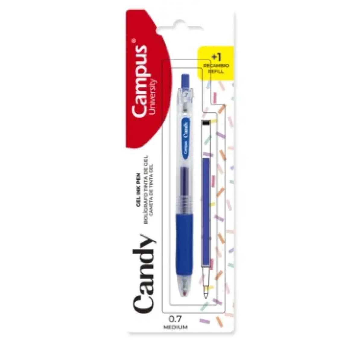 Bolígraf + recanvi tinta gel blau 0,7 mm Campus Candy 081728