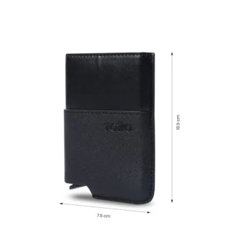 Porta targetes negre Tar-Black Saffiano Totto
