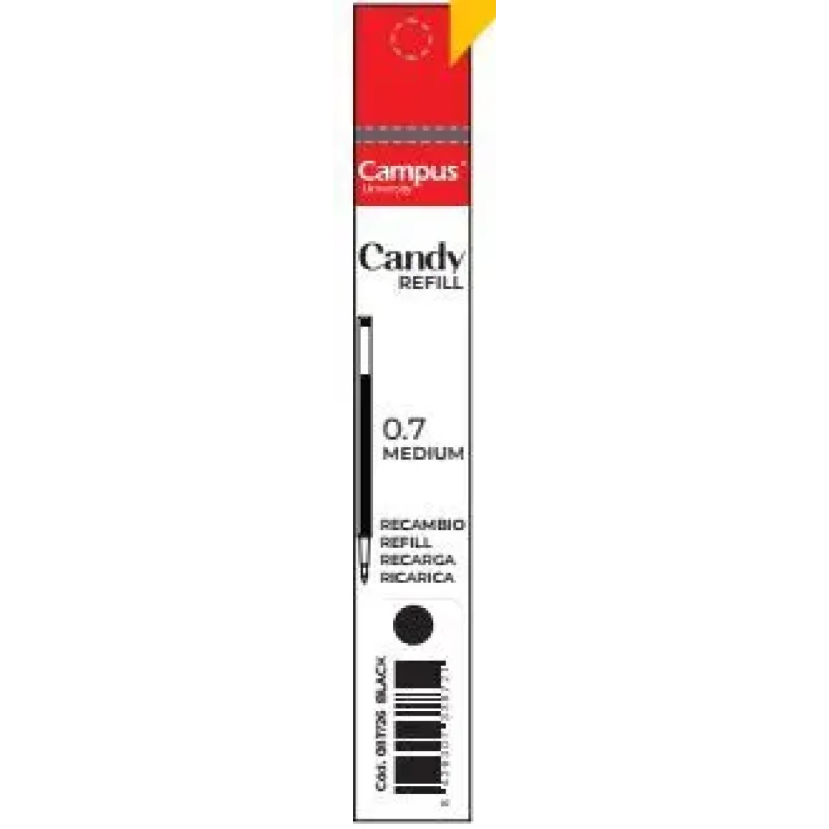 Recanvi per bolígraf tinta gel negre Candy Campus 081726