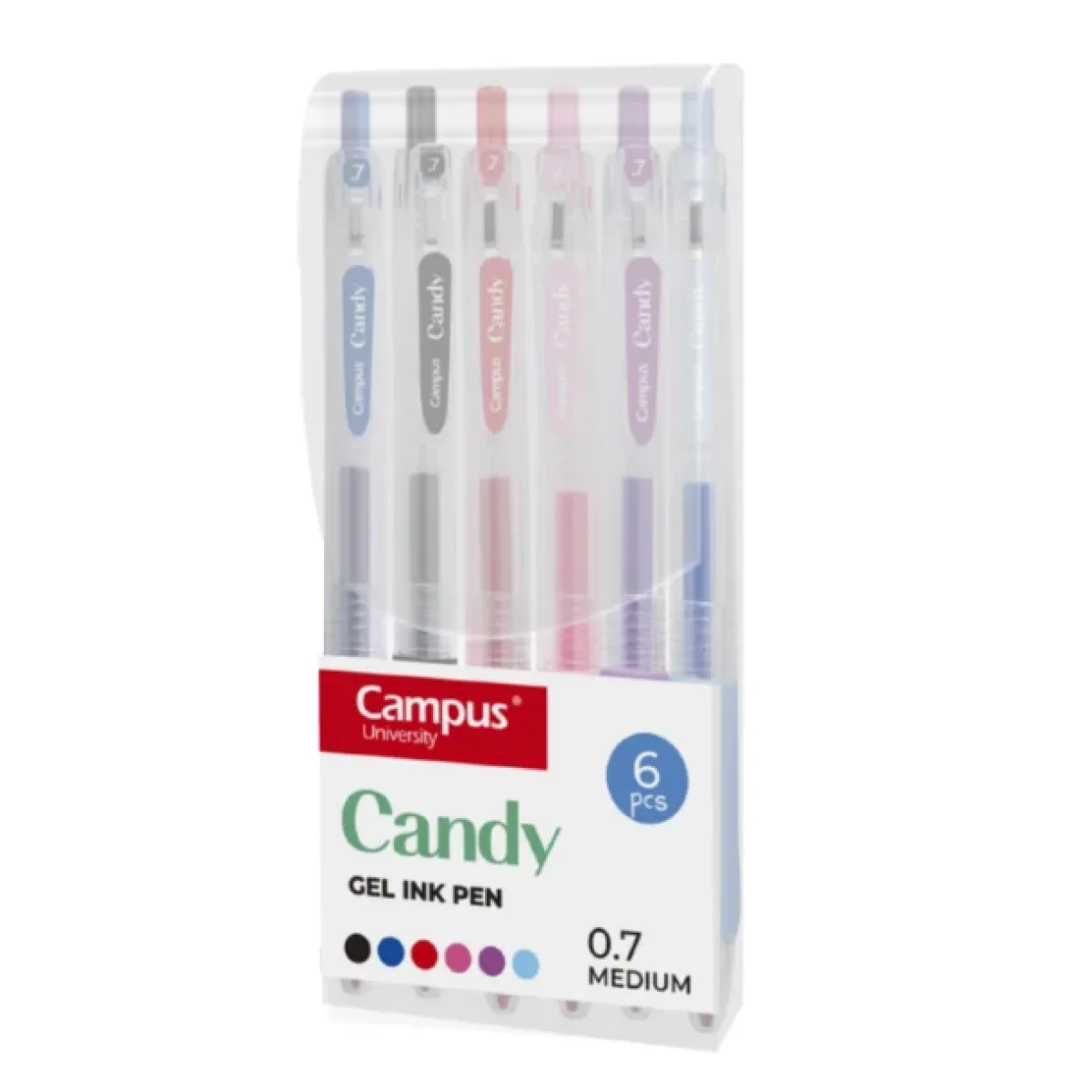 Bolígraf tinta gel 0,7 mm Campus Candy - estoig 6- 081731