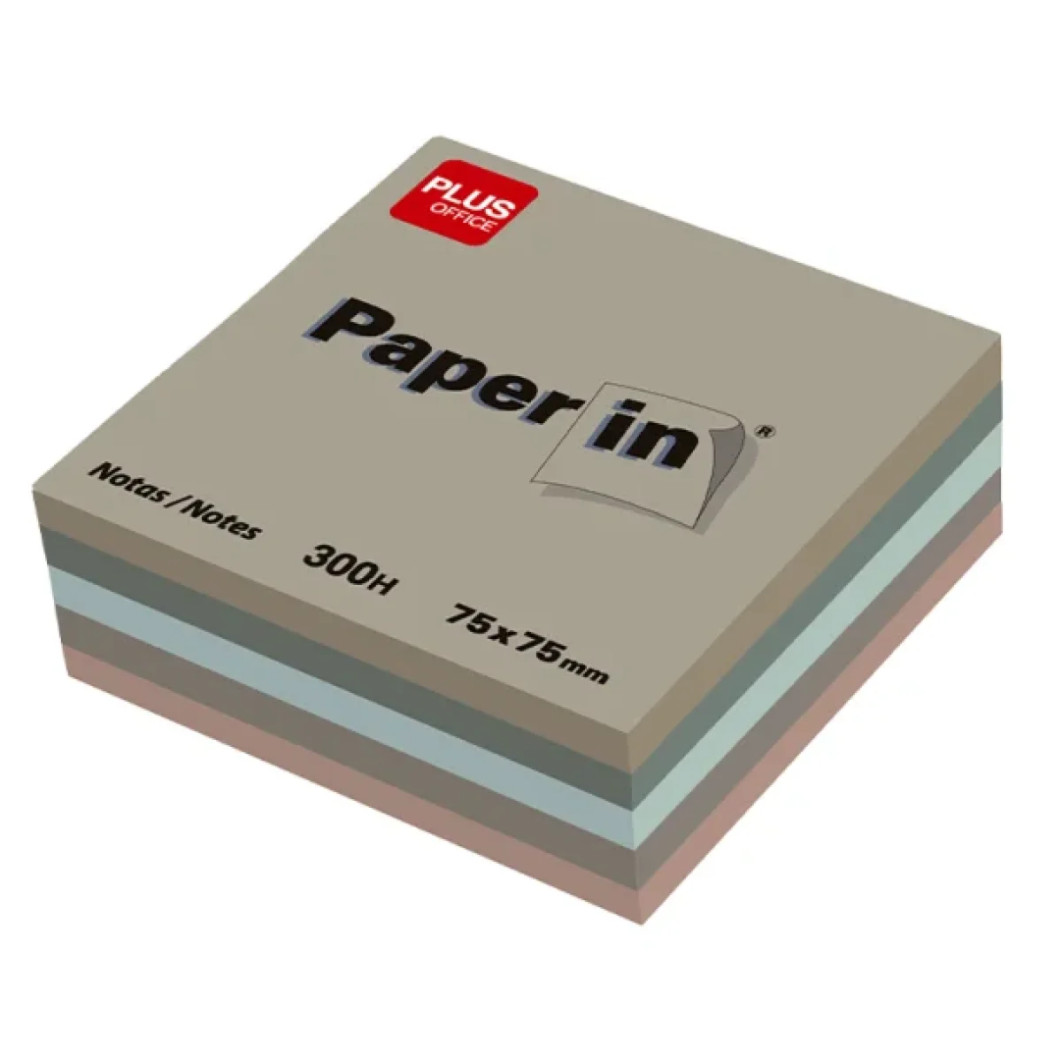 Notes adhesives 5 colors terra 300 fulls 75x75 Paper-in Plus 001218