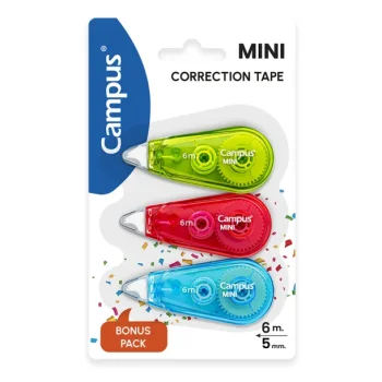 Corrector cinta 5mm x 6m Campus Mini Fluor 081858 - blister 3-