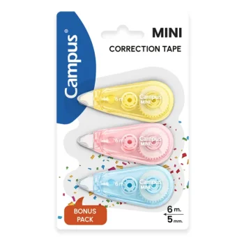 Corrector cinta 5mm x 6m Campus Mini Pastel 081859 - blister 3-