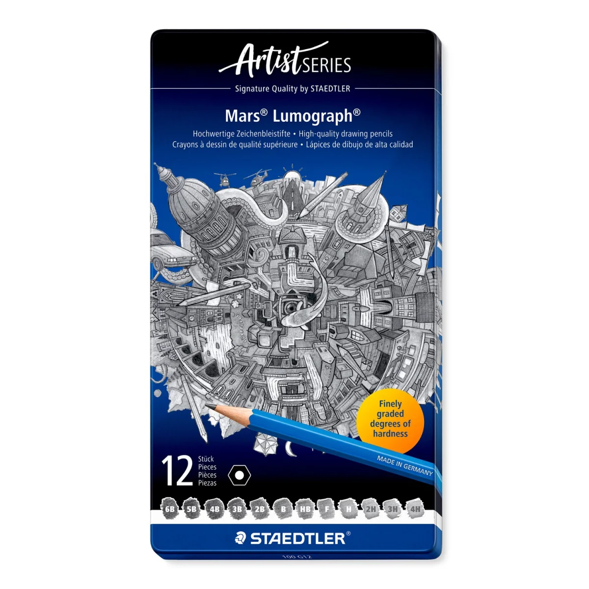 Llapis de grafito per a dibuix Staedtler Lumograph 100 G12 - C 12-