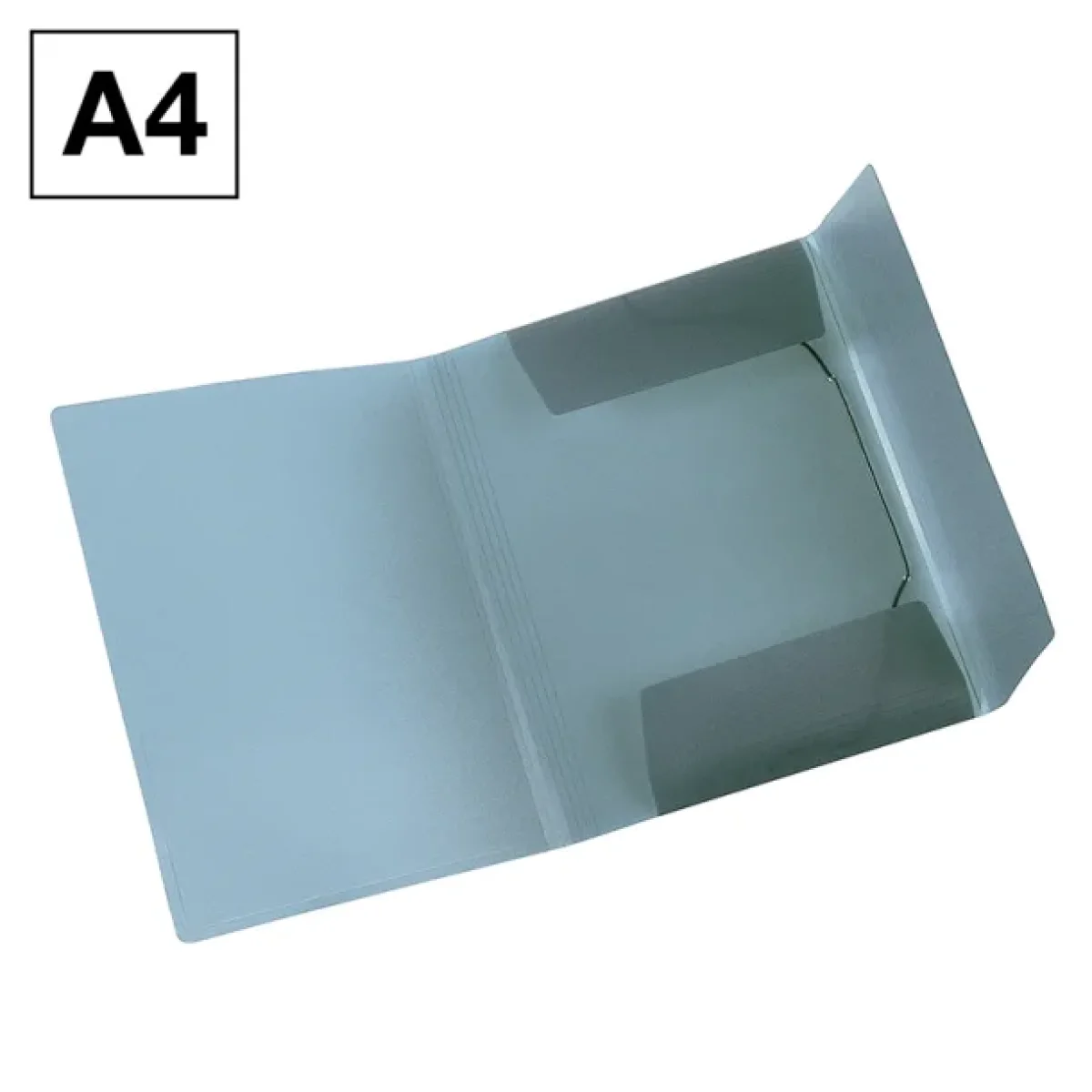 Carpeta gomes polipropile transparent blau gris A4 Plus 180337