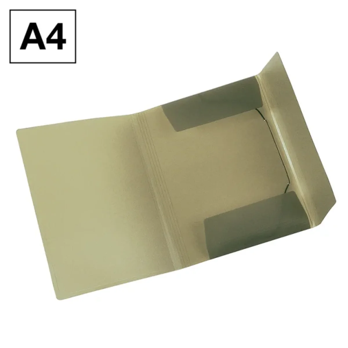 Carpeta gomes polipropile transparent ocre verdós A4 Plus 180338