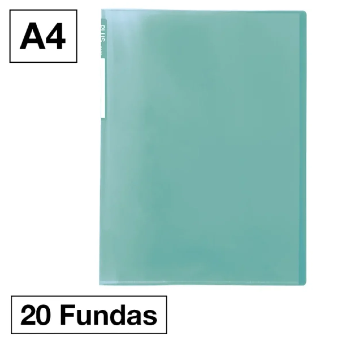 Carpeta 20 fundes fixes A4 transparent verd clar Plus 181224