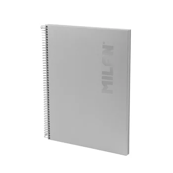 Llibreta espiral A4 80f 95g ratlla gris Milan Shadow 57142E80DWG