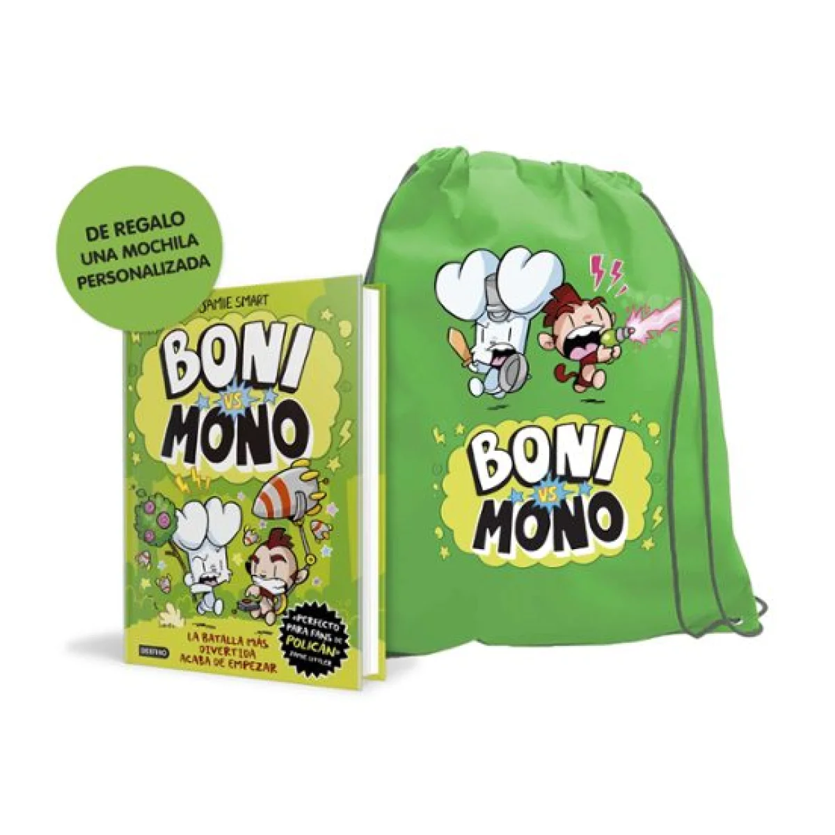 Pack Boni VS Mono + Mochila, Jamie Smart, Destino Infantil