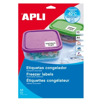Etiquetes A4 63,5x33,9 congelador Apli 15070 -p 10