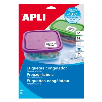 Etiquetes A4 38,1x21,2 congelador Apli 15073 -p 10