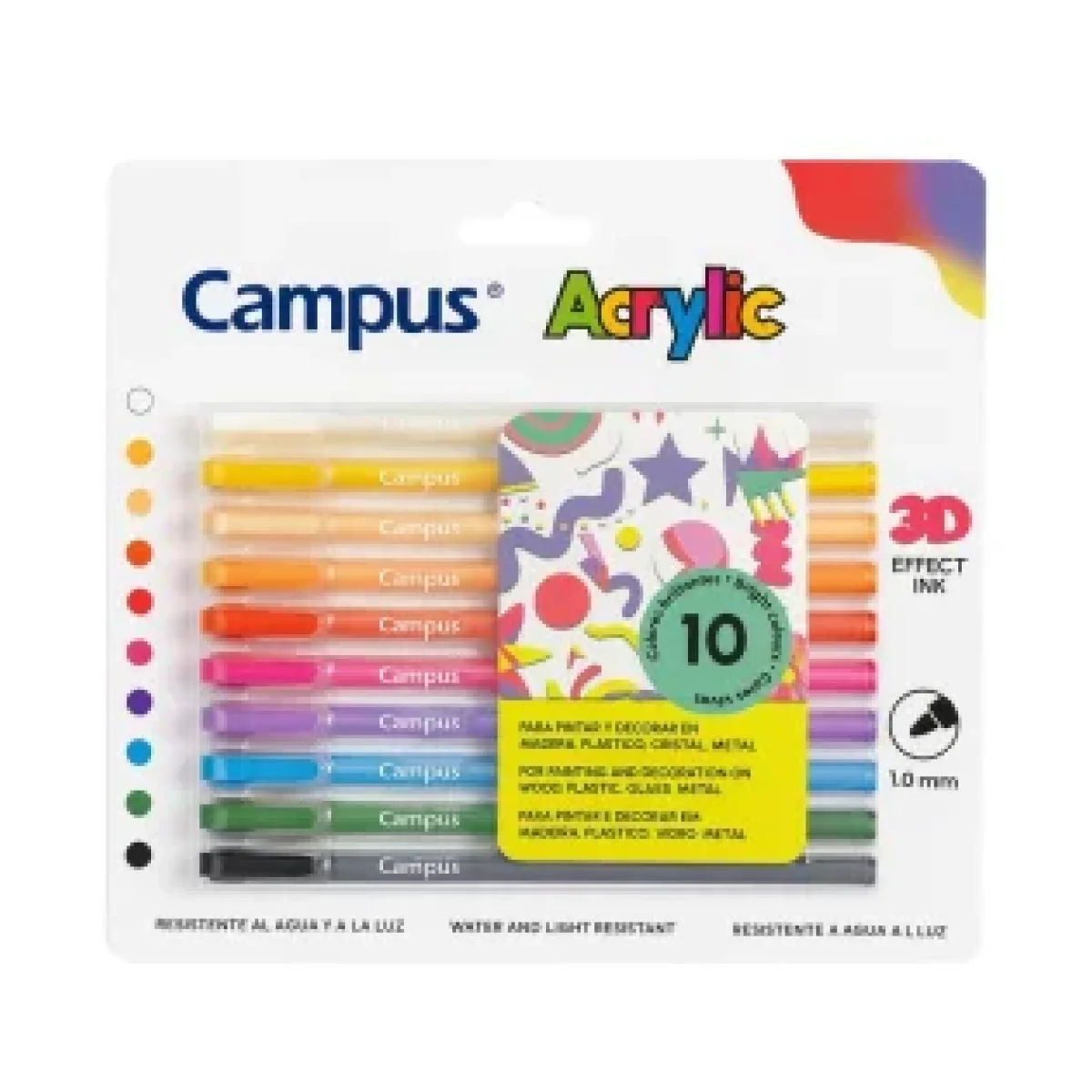 Estoig retolador acrylic 3D colors Campus -c 10- 081814