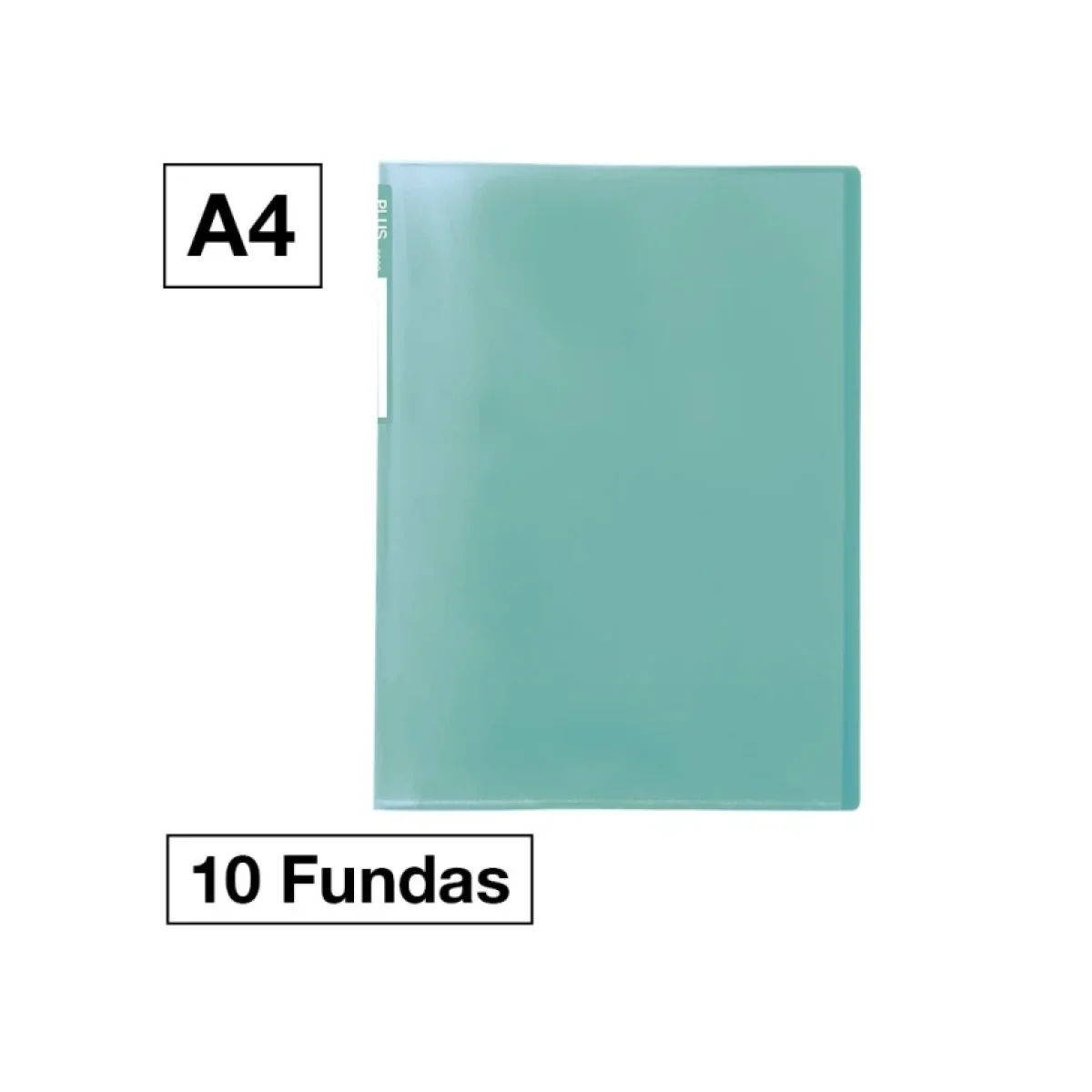 Carpeta 10 fundes fixes A4 transparent verd clar Plus 181221